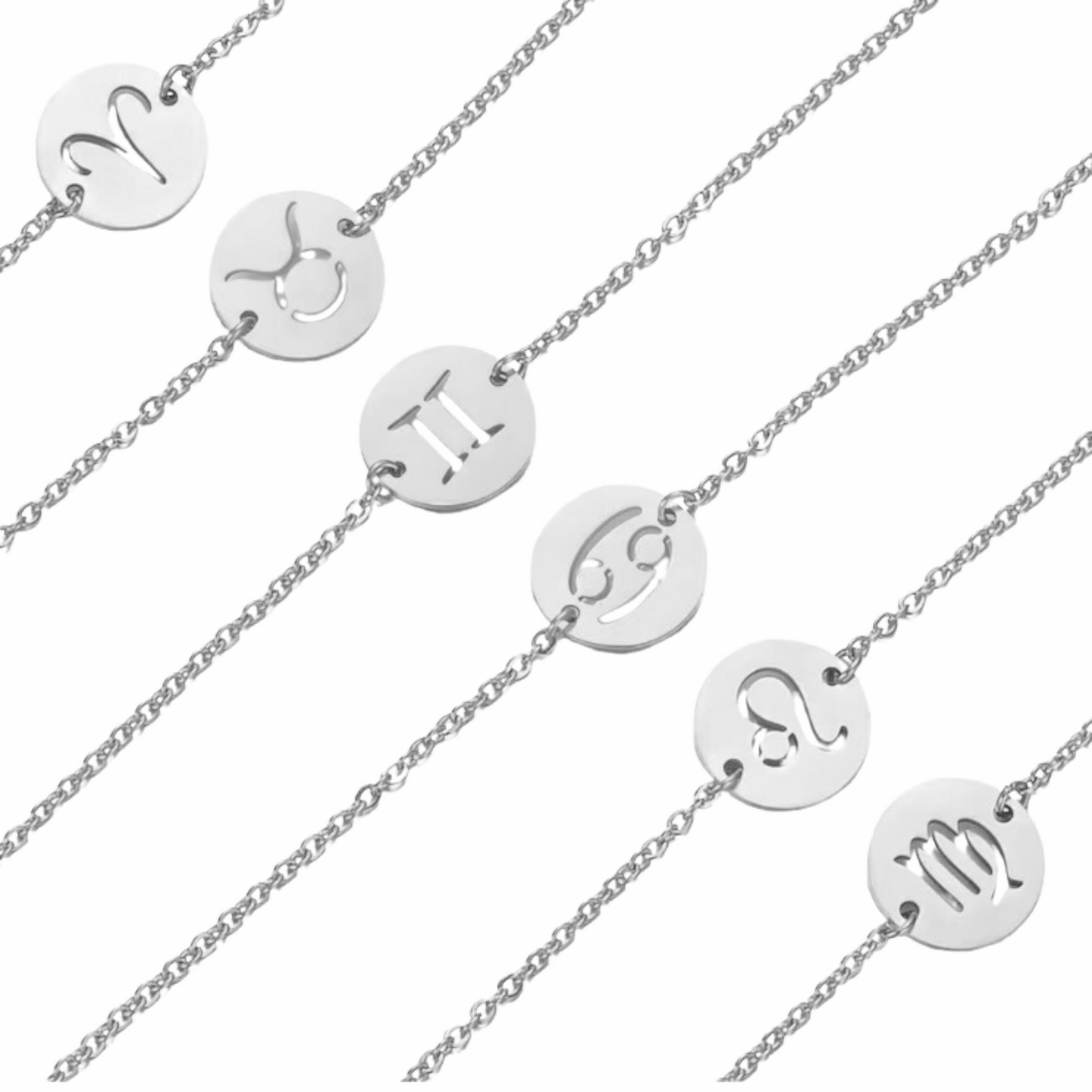 Zodiac Charms Bracelet Silver