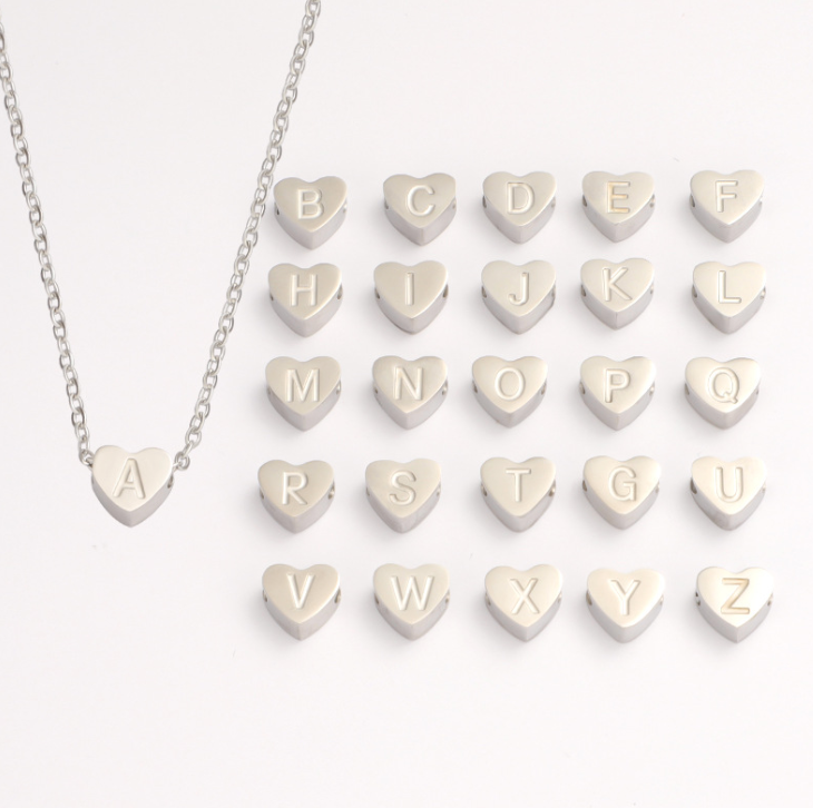 Personalised Initial heart Charms Necklace